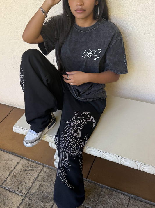 HBS - Black Snow Washed OVERSIZED T-Shirt